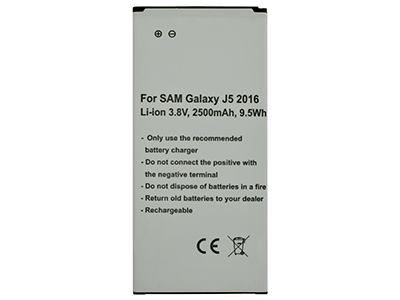 Samsung SM-J510 Galaxy J5 2016 Dual-Sim - Batteria Litio 3100 mAh slim