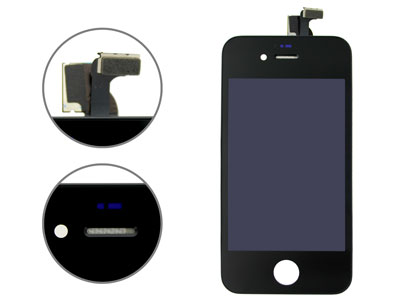 Apple iPhone 4 - Lcd +Touch screen +Retina Speaker +Gomme Touch/Lcd **Qualita' ECCELSA** Nero