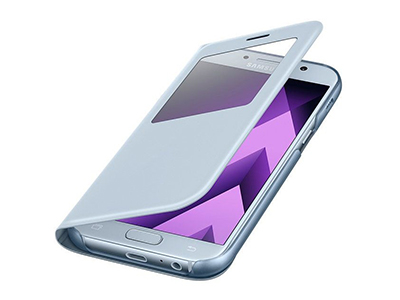 Samsung SM-A520 Galaxy A5 2017 - EF-CA520PLEG Flip Cover Blu in pelle Frontale S-View ed Angolo Ottimizzato