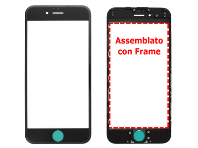 Apple iPhone 6 - Frame cornice lcd + Vetrino **Qualità Eccelsa** Assemblato con OCA Nero