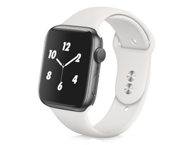 Apple Apple Watch 44mm. Serie 5 A2093-A2157 - Cinturino Smartwatch cassa 42/44/45/49mm Serie Silicone Bianco