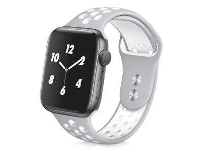 Apple Apple Watch 40mm. Serie 5 A2092-A2156 - Cinturino Smartwatch cassa 38/40/41mm Serie Sport Argento/Bianco