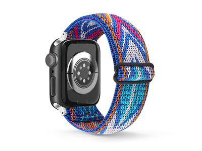Apple Apple Watch 45mm. Serie 7 A2474-A2478 - Cinturino in Tessuto Universale per Smartwatch e Orologi Blue Fantasy Serie FreeStyle