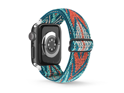Apple Apple Watch 45mm. Serie 7 A2474-A2478 - Cinturino in Tessuto Universale per Smartwatch e Orologi Green Fantasy Serie FreeStyle