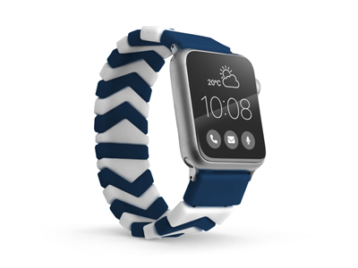 Apple Apple Watch 45mm. Serie 7 A2474-A2478 - Cinturino in Silicone Universale per Smartwatch e Orologi White/Blue Serie FreeStyle