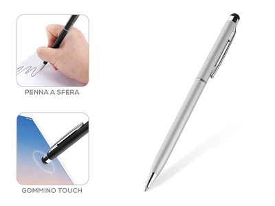 universale - Penna sfera + Pennino Ultralight colore Silver per Touch Screen