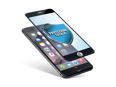 Apple iPhone 6 - Vetro temperato antiurto 3D spessore 0.33mm Protezione totale bordi colore NERO