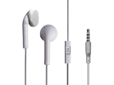 Huawei P40 Lite - Stereo Earphones 3.5mm + Microphone + Answer Key White  **Bulk**