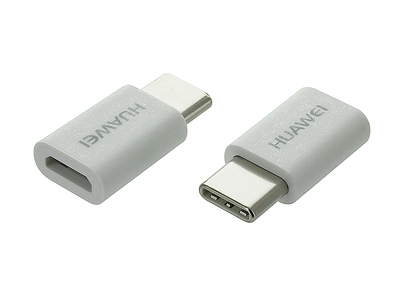 Huawei P20 Pro Dual Sim - AP52 Adattatore da USB Type-C a Micro USB 2.0 Bianco  **Bulk**