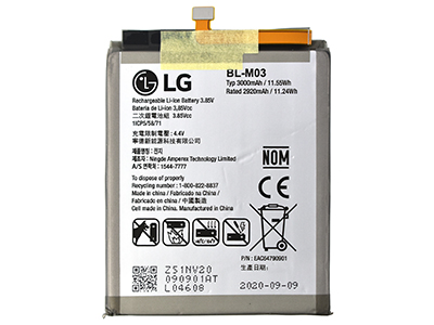 Lg LMK200EMW K22 Dual Sim - BL-M03 3000 mAh Li-Ion Battery **Bulk**