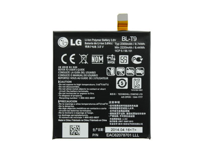Lg K500N X Screen - BL-T9  Batteria 2300 mAh Li-Ion **Bulk**