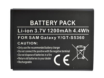 Samsung GT-S5360 Galaxy Y - Batteria Litio 1200 mAh slim