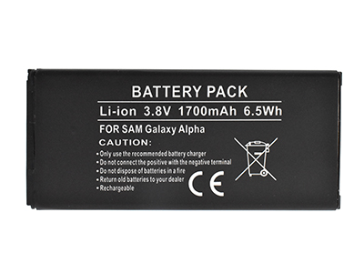 Samsung SM-G850 Galaxy Alpha - Batteria Litio 1700 mAh slim
