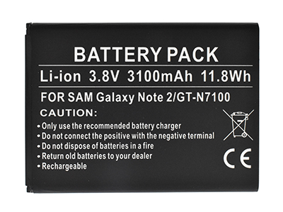 Samsung GT-N7100 Galaxy Note II - Batteria Litio 3100 mAh slim