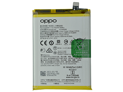 Oppo A72 - BLP781 Batteria 5000 mAh Li-Ion + Adesivo **Bulk**