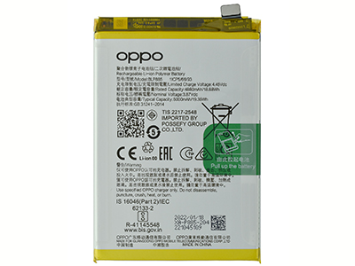 Oppo A76 - BLP885 Batteria 5000 mAh Li-Ion + Adesivo **Bulk**
