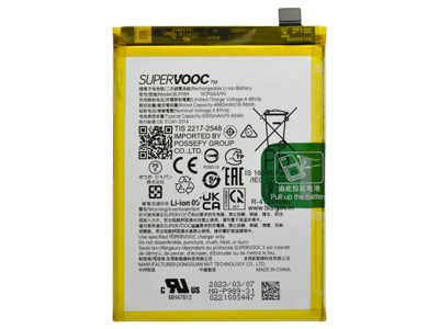 Oppo A98 5G - BLP989 Batteria 5000 mAh Li-Ion + Adesivo **Bulk**