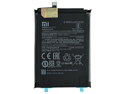 Xiaomi Redmi Note 9 Pro - BN53 Batteria 5020 mAh + Adesivo **Bulk**