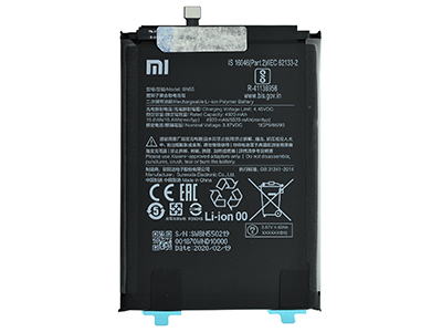 Xiaomi Redmi Note 9S - BN55 Batteria 5020 mAh + Adesivo **Bulk**