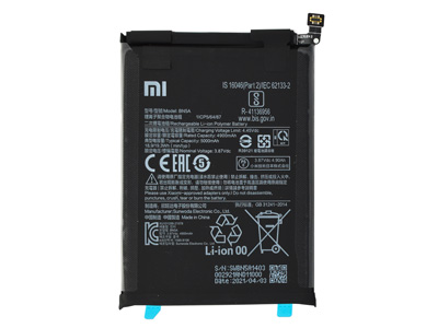 Xiaomi Redmi Note 10 5G - BN5A Batteria 5000 mAh + Adesivo **Bulk**