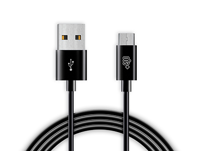 Wiko Highway Star 4G - Sync Data and Charging cable Usb A - Micro USB Black 1 mt.