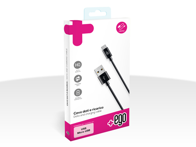 BlackBerry Q10 - Sync Data and Charging cable Usb A - Micro USB Black 1 mt.