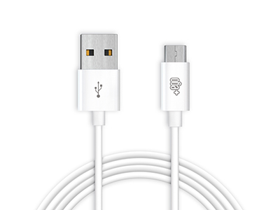 Wiko Sunny - Sync Data and Charging cable Usb A - Micro USB White 1 mt.