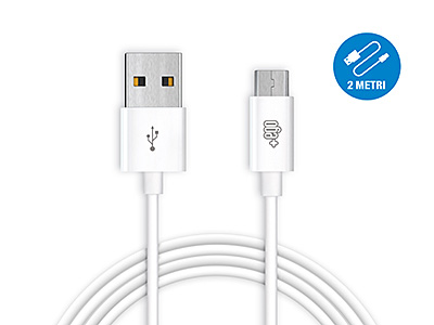 Huawei Ascend P1 - Sync Data and Charging cable Usb A - Micro USB White 2 mt.