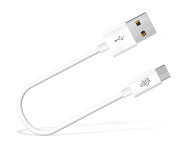 Wiko Ridge 4G - Sync Data and Charging cable Usb A - Micro USB White 20 cm