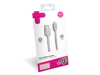 Apple iPad 3 / iPad New Model n: A1416-A1430 - Sync Data and Charging cable Usb A - Lightning White 1 mt. Soft Touch