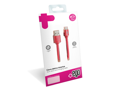 Huawei Ascend Y300 - Sync Data and Charging cable Usb A - Micro Usb Red 1 mt. Soft Touch