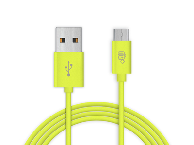 Lg D331N L Bello - Sync Data and Charging cable Usb A - Micro USB Green 1 mt. Soft Touch