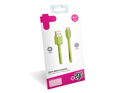 Samsung GT-S8000 Jet - Sync Data and Charging cable Usb A - Micro USB Green 1 mt. Soft Touch