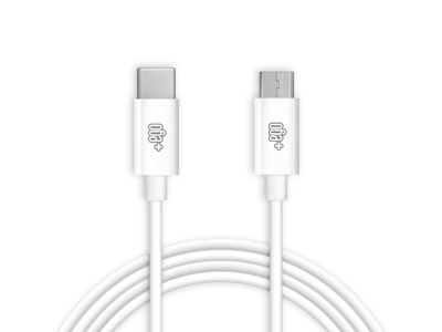 Wiko Darkmoon - Sync Data and Charging cable  Usb C - Micro Usb White 1 mt.
