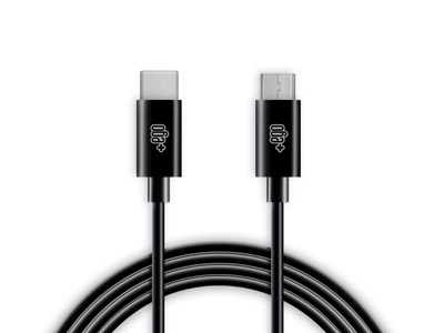 BlackBerry Keyone - Sync Data and Charging cable  Usb C - Micro Usb Black 1 mt.