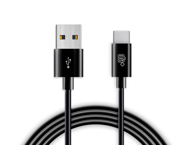 Meizu Pro 7 - Sync Data and Charging cable Usb A - Usb C Black 2 mt.