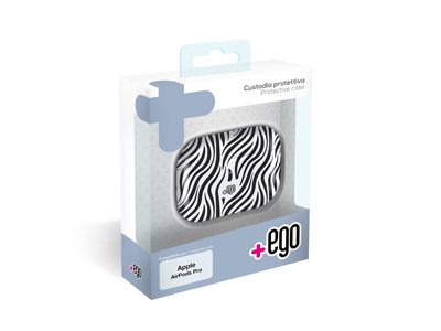 Apple iPhone X - Custodia TPU Airpods Pro Savana Zebra