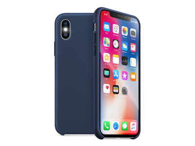 Apple iPhone Xs Max - Cover gommata serie Liquid Case Colore Dark Blu