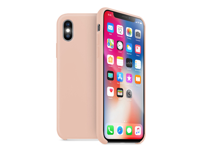 Apple iPhone Xs - Cover gommata serie Liquid Case Colore Cipria