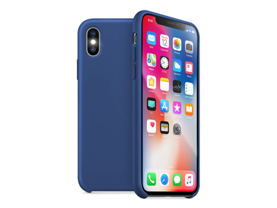 Apple iPhone Xs Max - Cover gommata serie Liquid Case Colore Cobalto