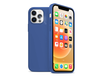 Apple iPhone 12 - Cover gommata serie Liquid Case Colore Cobalto