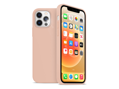 Apple iPhone 12 Pro Max - Cover gommata serie Liquid Case Colore Cipria