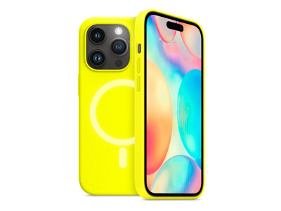 Apple iPhone 14 Pro - Cover gommata serie Neon Mag Colore Giallo