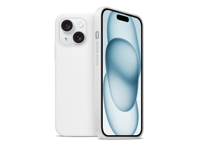 Apple iPhone 15 - Cover gommata Magnetica Liquid Case Bianco