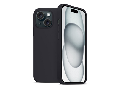 Apple iPhone 15 Plus - Cover gommata Magnetica Liquid Case Nero