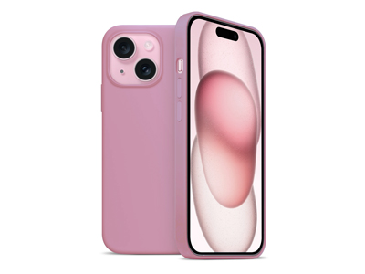 Apple iPhone 15 Plus - Cover gommata Magnetica Liquid Case Rosa