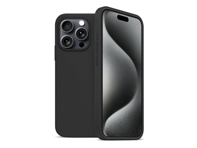 Apple iPhone 15 Pro - Cover gommata Magnetica Liquid Case Nero