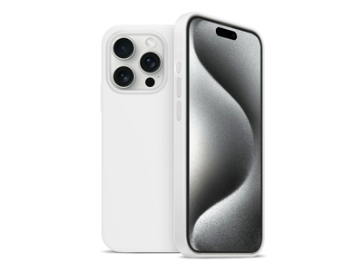 Apple iPhone 15 Pro Max - Cover gommata Magnetica Liquid Case Bianco