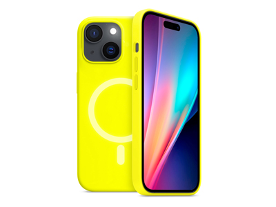 Apple iPhone 15 - Cover Gommata Serie Neon Mag Colore Giallo