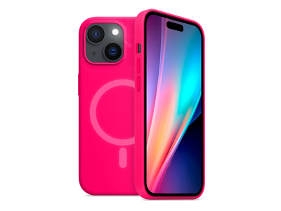 Apple iPhone 15 - Cover Gommata Serie Neon Mag Colore Rosa